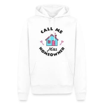 Emménagement Fest Appelez-moi Mme Propriétaire - Sweat à capuche Premium bio Homme - blanc - Devant - Nico (187cm)