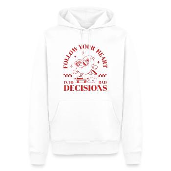 Suivez votre cœur - Sweat à capuche Premium bio Homme - blanc - Devant - Nico (187cm)