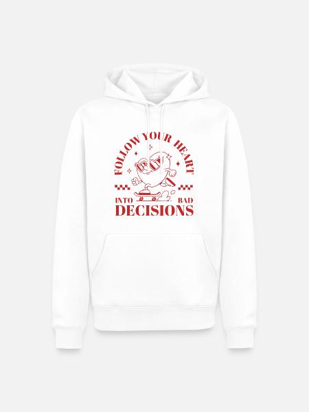 Follow Your Heart - Men’s Premium Organic Hoodie - white