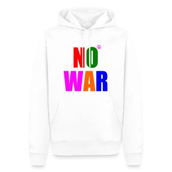 No war - Sweat à capuche Premium bio Homme - blanc - Devant - Nico (187cm)