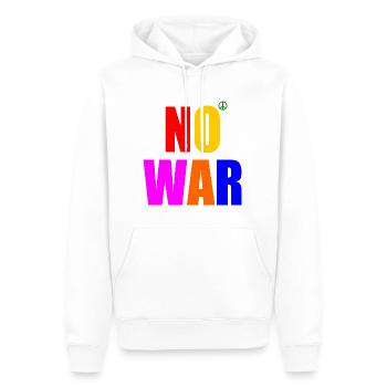 No war - Sweat à capuche Premium bio Homme - blanc - Devant - Nico (187cm)