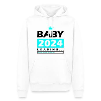 Baby 2024 Loading - Männer Premium Bio Hoodie - Weiß - Vorne - Nico (187cm)