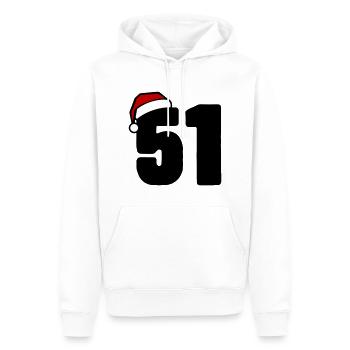 51 Zahl Weihnachten - Männer Premium Bio Hoodie - Weiß - Vorne - Nico (187cm)