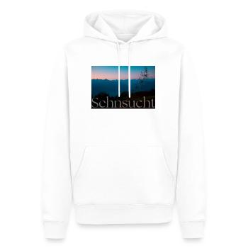 Sehnsucht - Männer Premium Bio Hoodie - Weiß - Vorne - Nico (187cm)