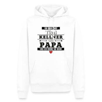 Ich habe zwei Titel Kellner und Papa - Männer Premium Bio Hoodie - Weiß - Vorne - Nico (187cm)