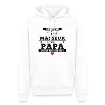 Ich habe zwei Titel Masseur und Papa - Männer Premium Bio Hoodie - Weiß - Vorne - Nico (187cm)