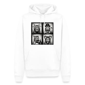 Cadeau de la boîte photo Lusitges Capybara - Sweat à capuche Premium bio Homme - blanc - Devant - Nico (187cm)