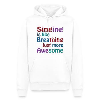 Singing is like breathing just more awesome - Männer Premium Bio Hoodie - Weiß - Vorne - Nico (187cm)
