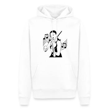 Violinist viola plays the violin in concert note - Men’s Premium Organic Hoodie - white - Front - Nico (187cm)