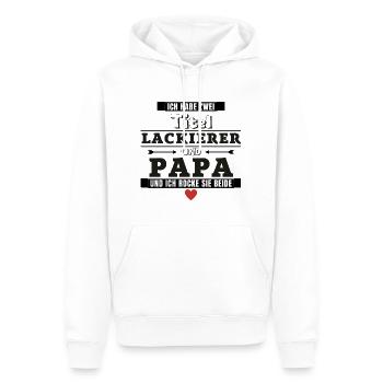 Ich habe zwei Titel Lackierer und Papa - Männer Premium Bio Hoodie - Weiß - Vorne - Nico (187cm)