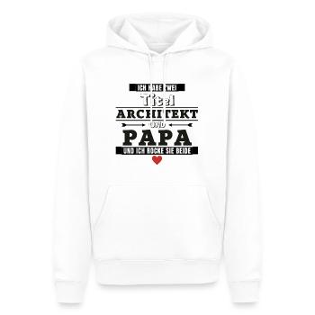 Ich habe zwei Titel Architekt und Papa - Männer Premium Bio Hoodie - Weiß - Vorne - Nico (187cm)
