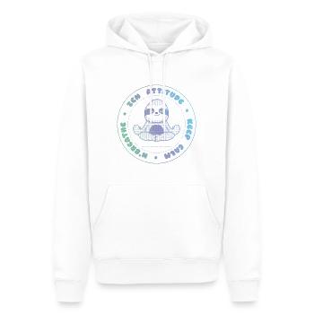 Zen Sloth - Cute Animal - Men’s Premium Organic Hoodie - white - Front - Nico (187cm)