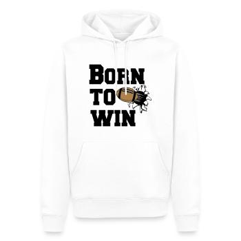 American Football , US Football , Born to win (25) - Männer Premium Bio Hoodie - Weiß - Vorne - Nico (187cm)