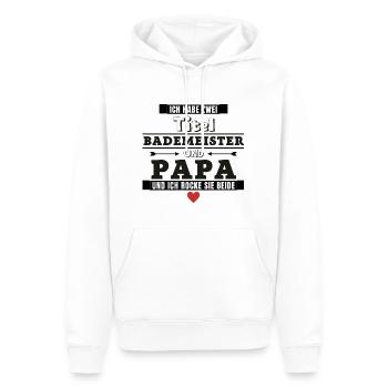 Ich habe zwei Titel Bademeister und Papa - Männer Premium Bio Hoodie - Weiß - Vorne - Nico (187cm)