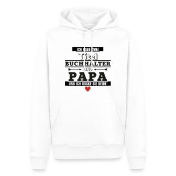 Ich habe zwei Titel Buchhalter und Papa - Männer Premium Bio Hoodie - Weiß - Vorne - Nico (187cm)
