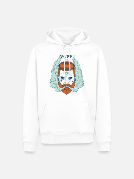 Vaper smoking bearded hipster - Men’s Premium Organic Hoodie - white