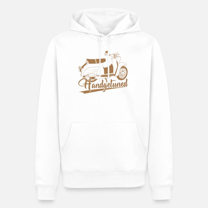 DDR Moped Simme Simson Handgetuned - Männer Premium Bio Hoodie - Weiß
