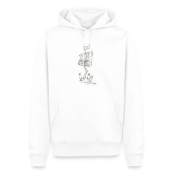 Usine de panier de golf à disque - Sweat à capuche Premium bio Homme - blanc - Devant - Nico (187cm)