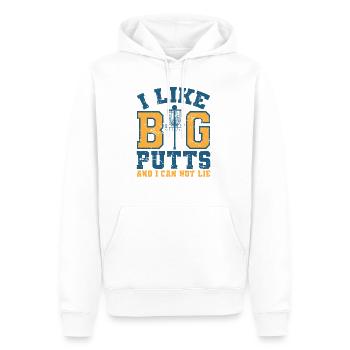 I Like Big Putts and I Can Not Lie Discgolf - Men’s Premium Organic Hoodie - white - Front - Nico (187cm)