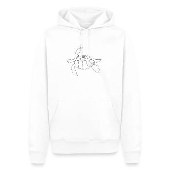 One Line Art Schildkröte gezeichnet - Männer Premium Bio Hoodie - Weiß - Vorne - Nico (187cm)