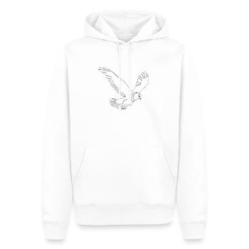 One Line Art Adler mit einem Strich gezeichnet - Männer Premium Bio Hoodie - Weiß - Vorne - Nico (187cm)