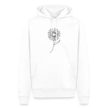 Un seul dessin au trait de tournesol Art unique - Sweat à capuche Premium bio Homme - blanc - Devant - Nico (187cm)