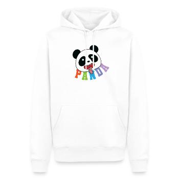 Pandabär streckt Zunge raus Kinder - Männer Premium Bio Hoodie - Weiß - Vorne - Nico (187cm)