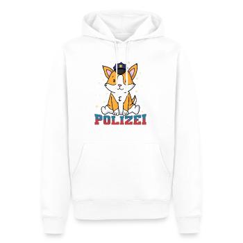 Polizei Fuchs mit Polizeimütze - Männer Premium Bio Hoodie - Weiß - Vorne - Nico (187cm)