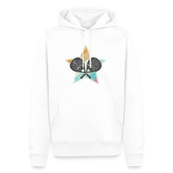 Padel Tennis Ballsport - Sweat à capuche Premium bio Homme - blanc - Devant - Nico (187cm)