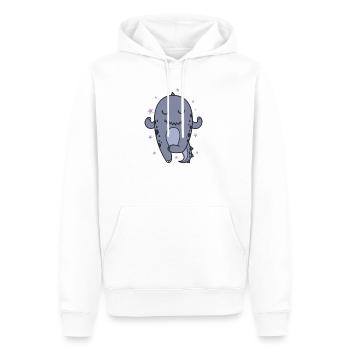 small dinosaur meditates dinosaur reptile - Men’s Premium Organic Hoodie - white - Front - Nico (187cm)