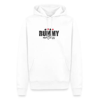 Rummy matters Hobby Kartenspiel Romme - Männer Premium Bio Hoodie - Weiß - Vorne - Nico (187cm)