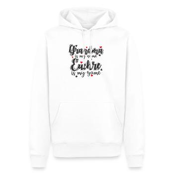Grand-mère est mon nom Euchre est mon jeu - Sweat à capuche Premium bio Homme - blanc - Devant - Nico (187cm)