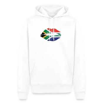 Mund Lippen mit Südafrika Farben Kontinent - Männer Premium Bio Hoodie - Weiß - Vorne - Nico (187cm)