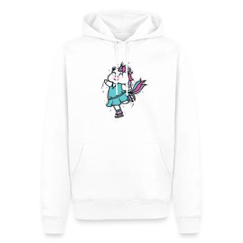 Einhorn fährt Schlittschuh Fabelwesen Sport - Männer Premium Bio Hoodie - Weiß - Vorne - Nico (187cm)