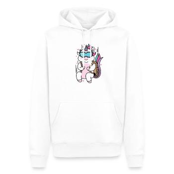 Einhorn springt Fallschirm Fabelwesen Sport - Männer Premium Bio Hoodie - Weiß - Vorne - Nico (187cm)