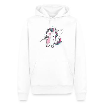 Einhorn möchte Angeln gehen Fabelwesen Sport - Männer Premium Bio Hoodie - Weiß - Vorne - Nico (187cm)