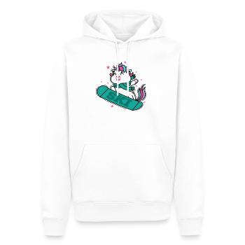 Licorne snowboard Ski - Sweat à capuche Premium bio Homme - blanc - Devant - Nico (187cm)
