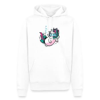 Einhorn beim Tauchen Fabelwesen Sport - Männer Premium Bio Hoodie - Weiß - Vorne - Nico (187cm)