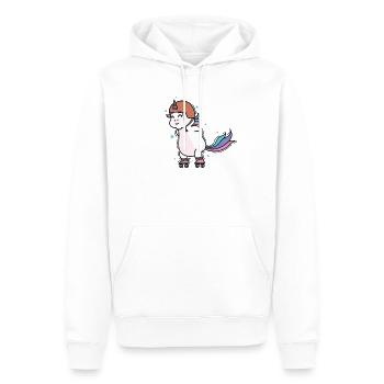 Einhorn beim Inline Skating Fabelwesen Sport - Männer Premium Bio Hoodie - Weiß - Vorne - Nico (187cm)