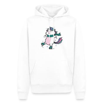 Einhorn macht Eiskunstlauf Fabelwesen Sport - Männer Premium Bio Hoodie - Weiß - Vorne - Nico (187cm)