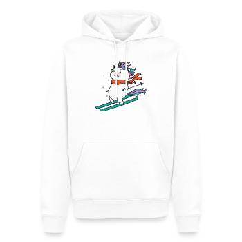 Licorne ski Créature mythique Sports - Sweat à capuche Premium bio Homme - blanc - Devant - Nico (187cm)