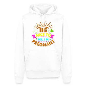 Mère Enceinte Bébé Nourrisson T-shirt Maman - Sweat à capuche Premium bio Homme - blanc - Devant - Nico (187cm)