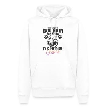 Ce n’est pas des poils de chien sur moi, c’est des paillettes de pit-bull - Sweat à capuche Premium bio Homme - blanc - Devant - Nico (187cm)