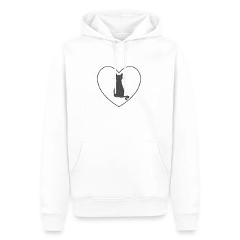 Chat britannique à poil court Amour et cœur - Sweat à capuche Premium bio Homme - blanc - Devant - Nico (187cm)