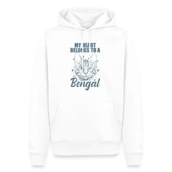 Mon cœur appartient à un chat domestique du Bengale - Sweat à capuche Premium bio Homme - blanc - Devant - Nico (187cm)