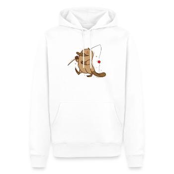 Platypus goes fishing Australia animal - Men’s Premium Organic Hoodie - white - Front - Nico (187cm)