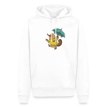 Platypus with umbrella in the rain Australia - Men’s Premium Organic Hoodie - white - Front - Nico (187cm)