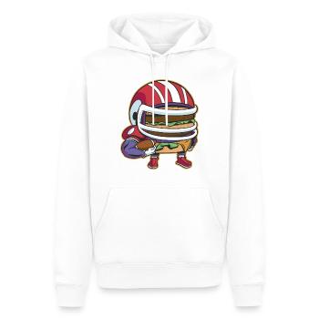American Football Burger Spieler Cartoon Fan - Männer Premium Bio Hoodie - Weiß - Vorne - Nico (187cm)