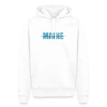 Maine my happy Place USA America - Men’s Premium Organic Hoodie - white - Front - Nico (187cm)