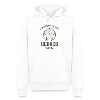 I laugh when my Music scares People Heavy Metal - Männer Premium Bio Hoodie - Weiß - Vorne - Nico (187cm)